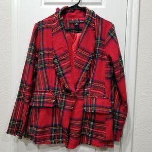 Vintage Y2K Plaid Women's Blazer Red Size M Hyfve Brand